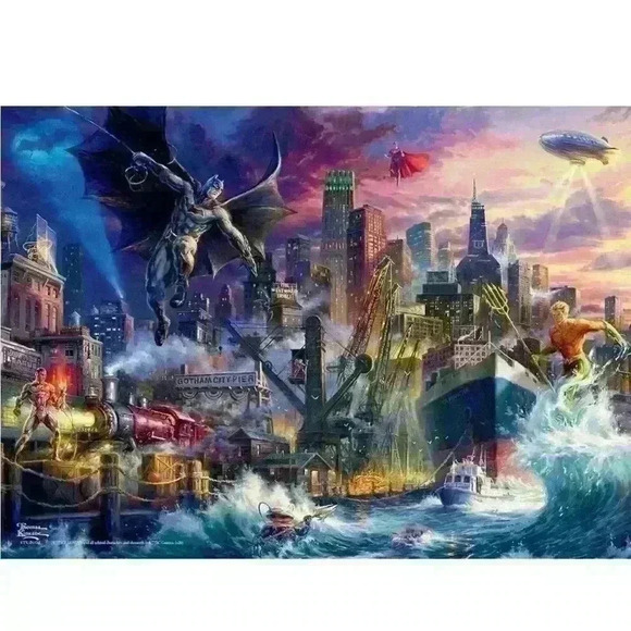 Sealed BNIB Ceaco Thomas Kinkade DC Comics Justice League 1000 Pce Jigsaw Puzzle - Picture 4 of 11